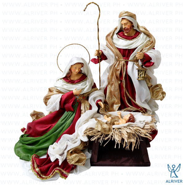 14" Christmas Bright Holy Family on Base