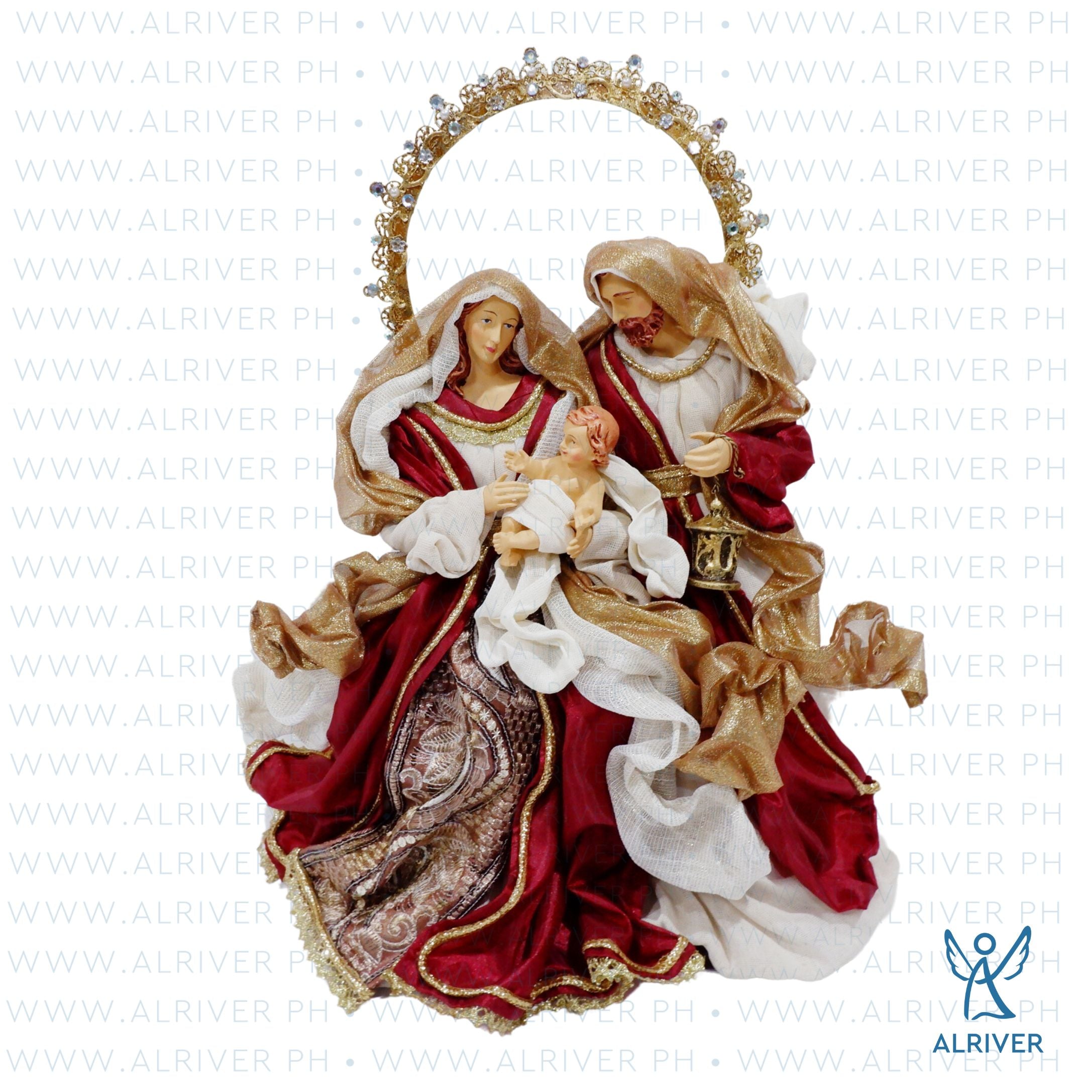 Christmas Red Holy Family on Base
