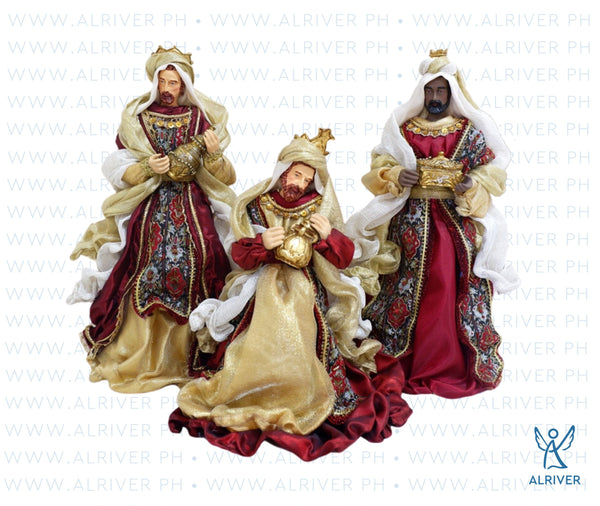 14" Three Kings Set, Burgundy Gold