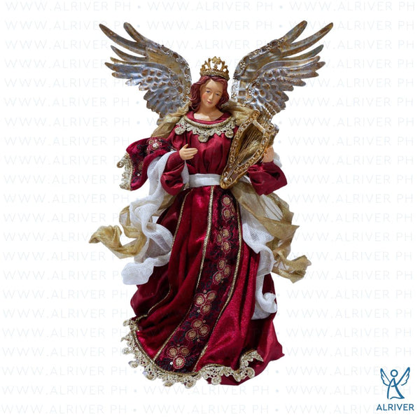 14" Marcella Red Christmas Standing Angel