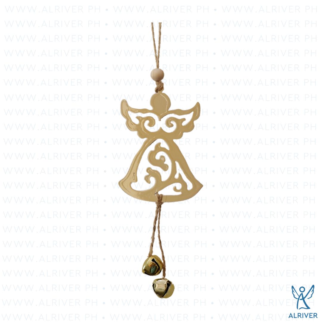 Angelique Metal Angel with Bell Dangle Ornament