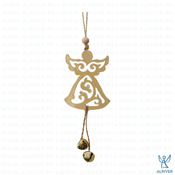 Angelique Metal Angel with Bell Dangle Ornament