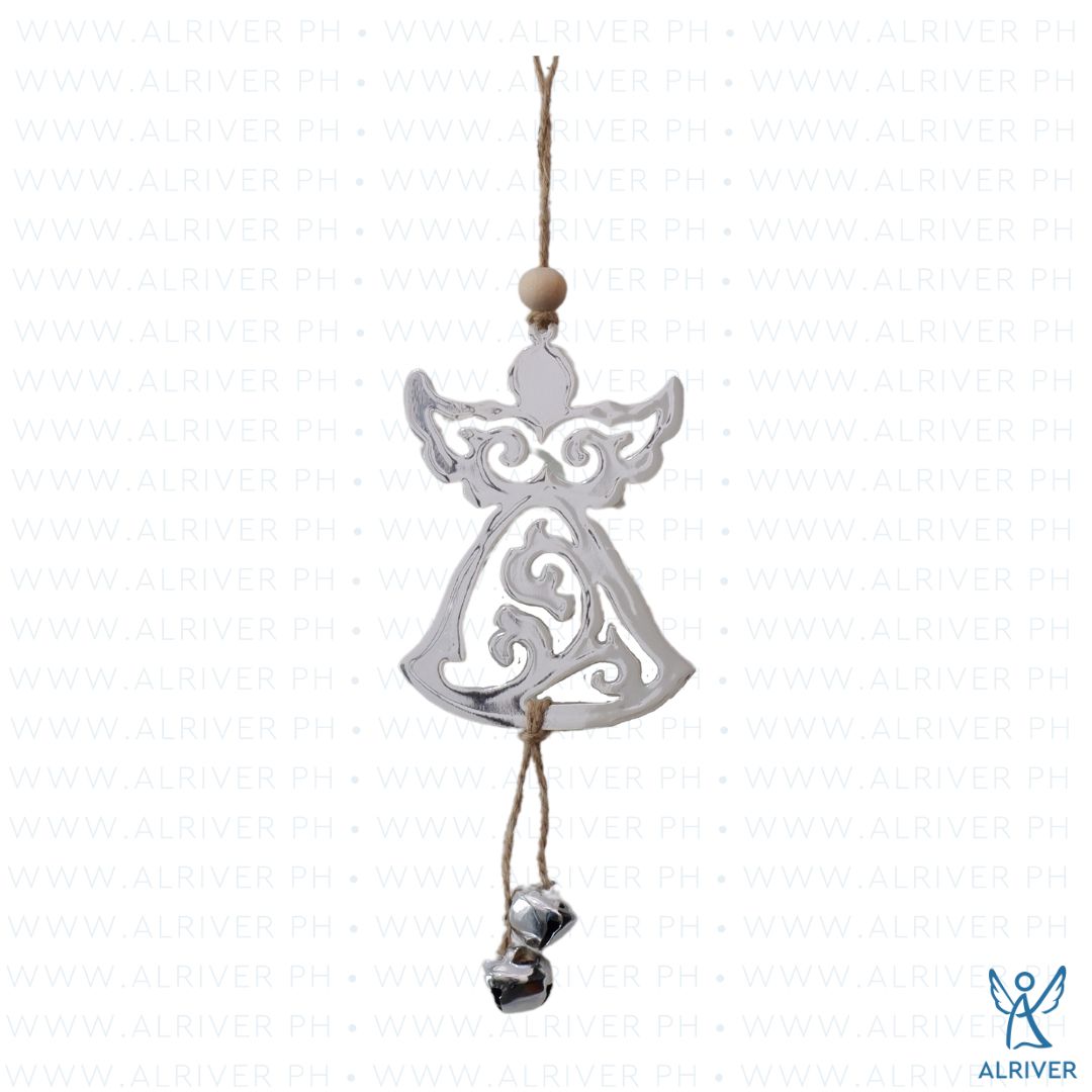 Angelique Metal Angel with Bell Dangle Ornament