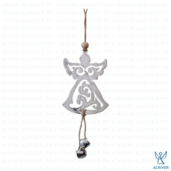 Angelique Metal Angel with Bell Dangle Ornament
