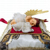 Liana Cherub Beige Burgundy  Pillow Ornament