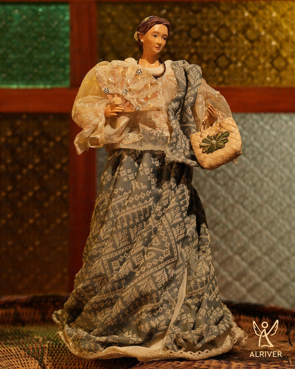 14" Pilar Filipiniana lady with Bayong and Pamaypay