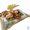 Denise Cherub Beige Green Pillow Ornament