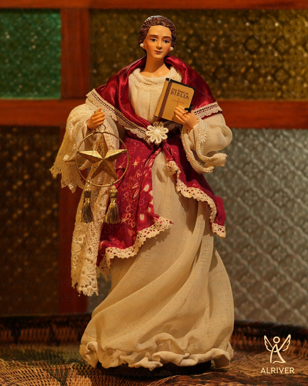 14" Kriselda Filipiniana Lady with Bible and Star Parol