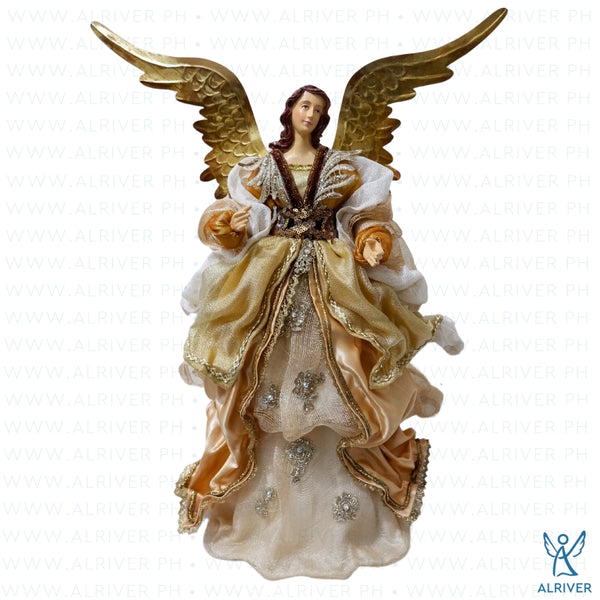 18" Verina Standing Angel, Sinamay Gold