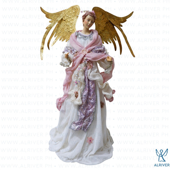 25" Violetta Standing Angel, White Pink