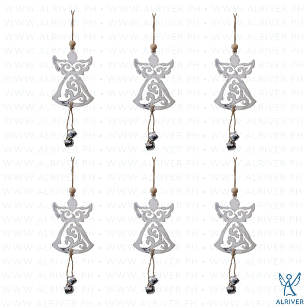 Angelique Metal Angel with Bell Dangle Ornament