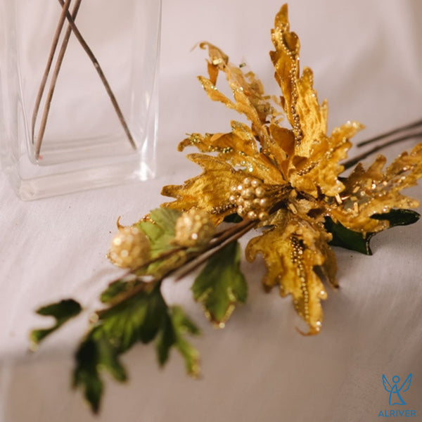 Gold Christmas Long Stem Flowers