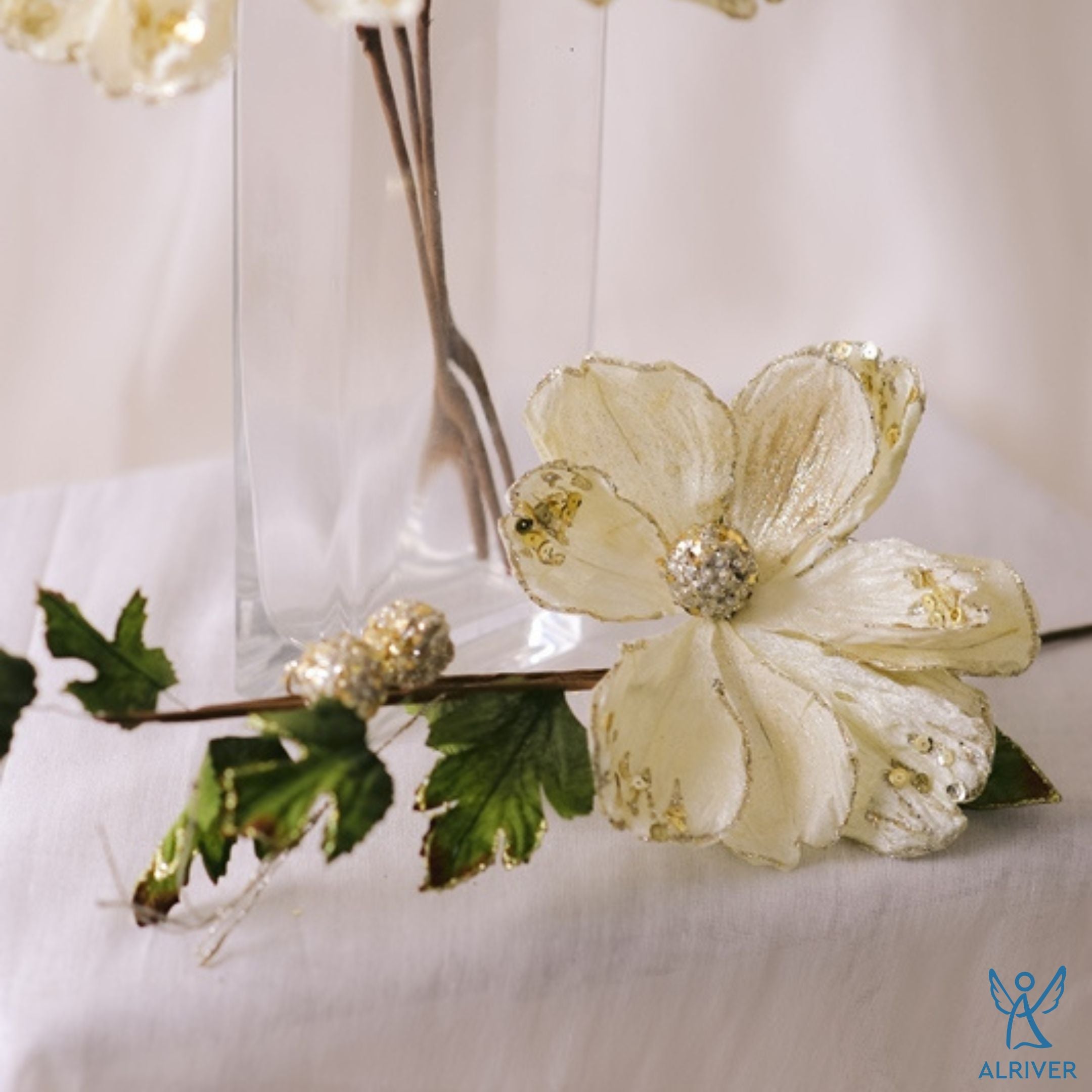 Gold Christmas Long Stem Flowers