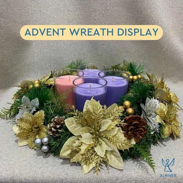 Gold Advent Wreath Display
