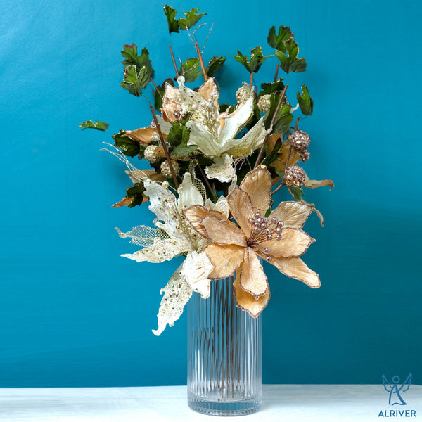 Gold Christmas Long Stem Flowers