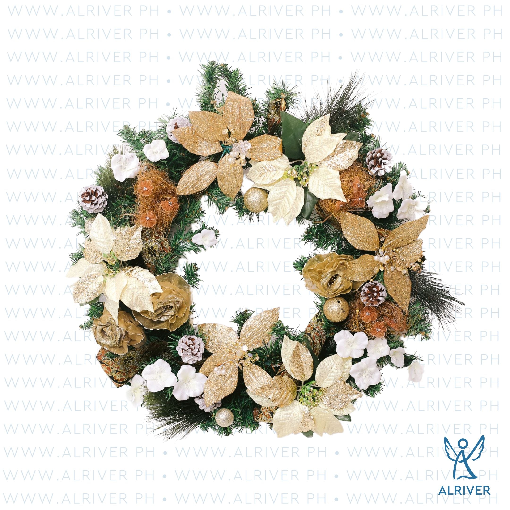 Nala Floral Wreath Poinsettia (Medium 21