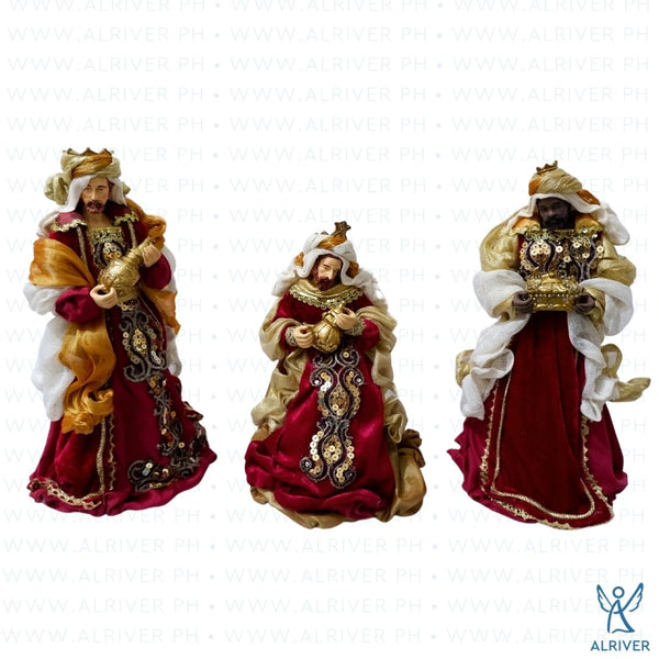14" Three Kings Set, Burgundy Geneve