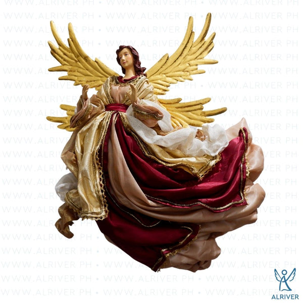 18" Cyrene Flying Angel, Burgundy Gold