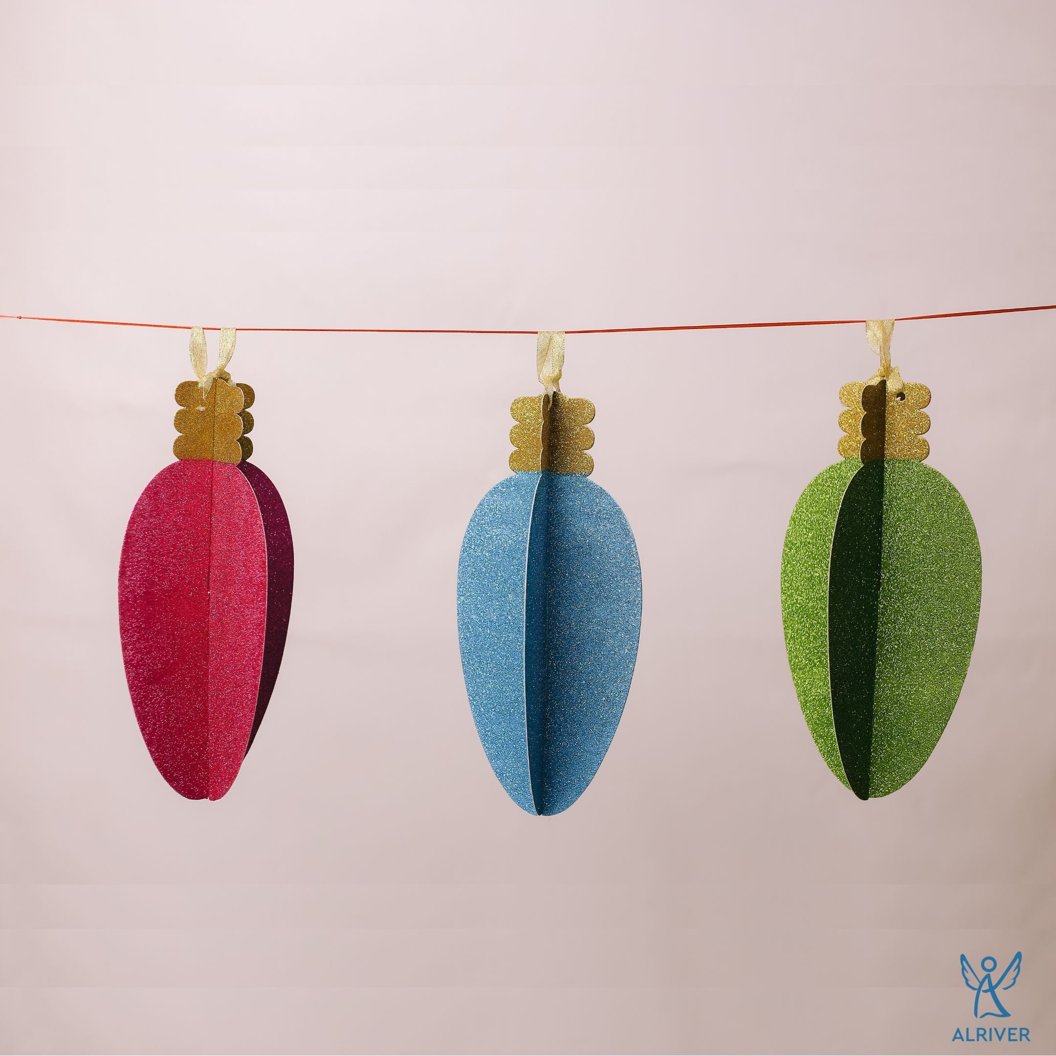 Paper Bulb Glittered Lantern