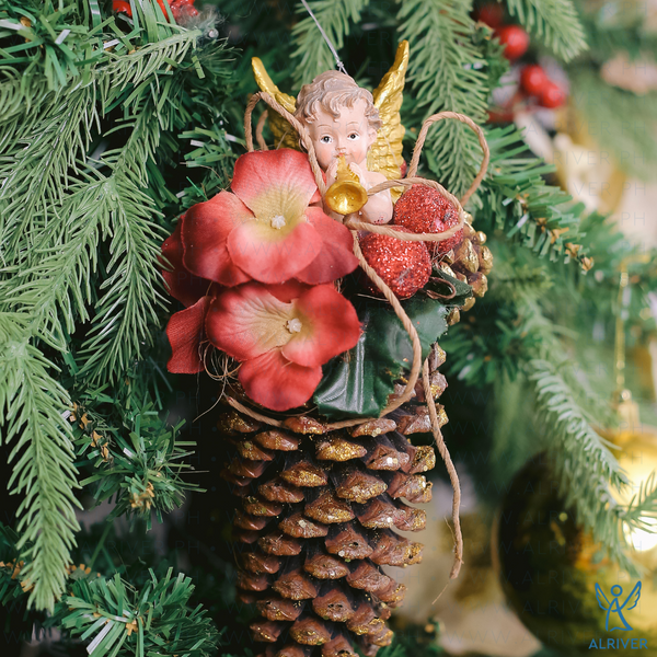Pinecone with Cherub Ornament