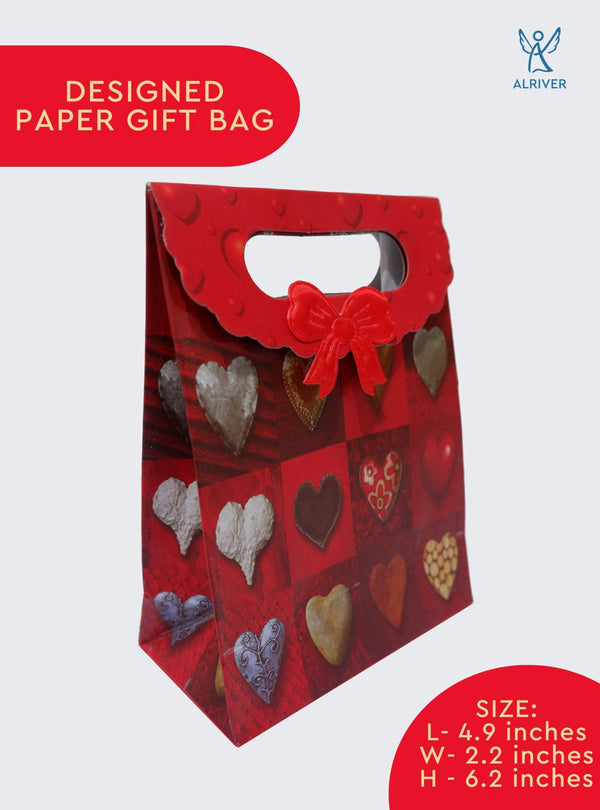 RED HEARTS | SMALL PAPER GIFT BAG