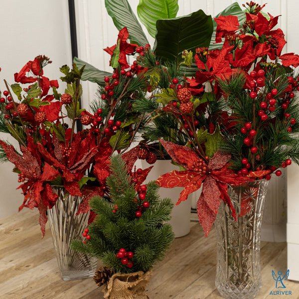 Red Christmas Long Stem Flowers