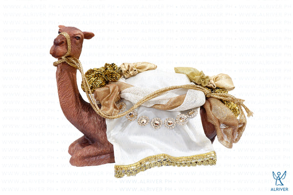 Beige Gold Dressed Sitting Camel for 10" Nativity Set