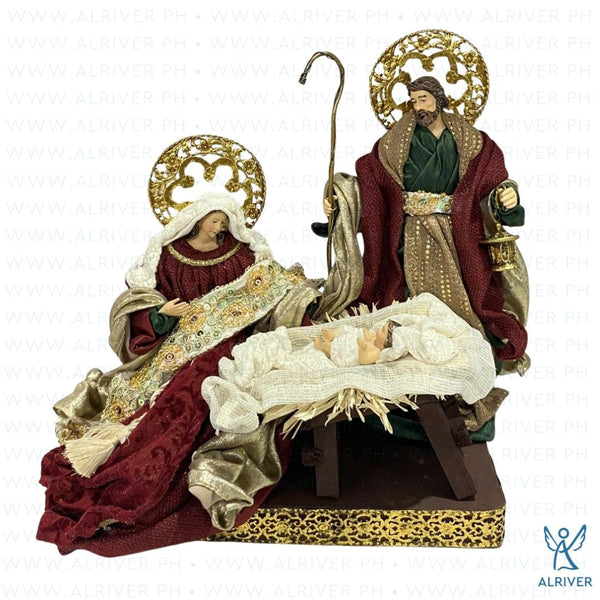 10" Timotheo Holy Family with Halo on Base, Multicolored
