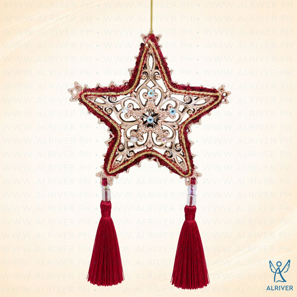 Astro Gold Whimsical Ornament with Red Tassel