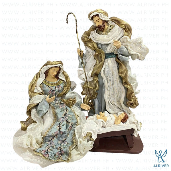 18" Mario Holy Family on Base, Beige Blue