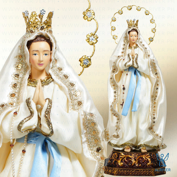 17.5"H Our Lady of Lourdes with Rosary, Beige (12HD)