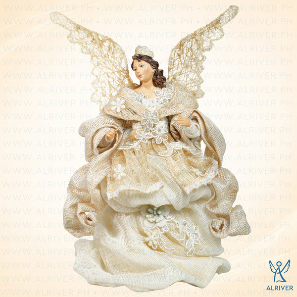 12" Perlas Standing Angel, Beige White