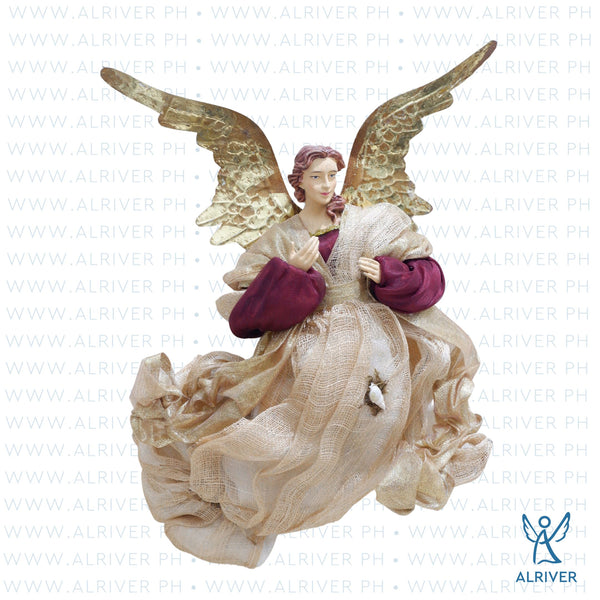 14" Fedele Flying Angel, Burgundy Sinamay