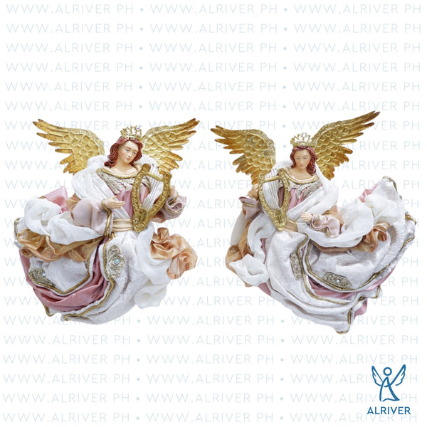 14" Margaux Pair Flying Angel, Rose Gold
