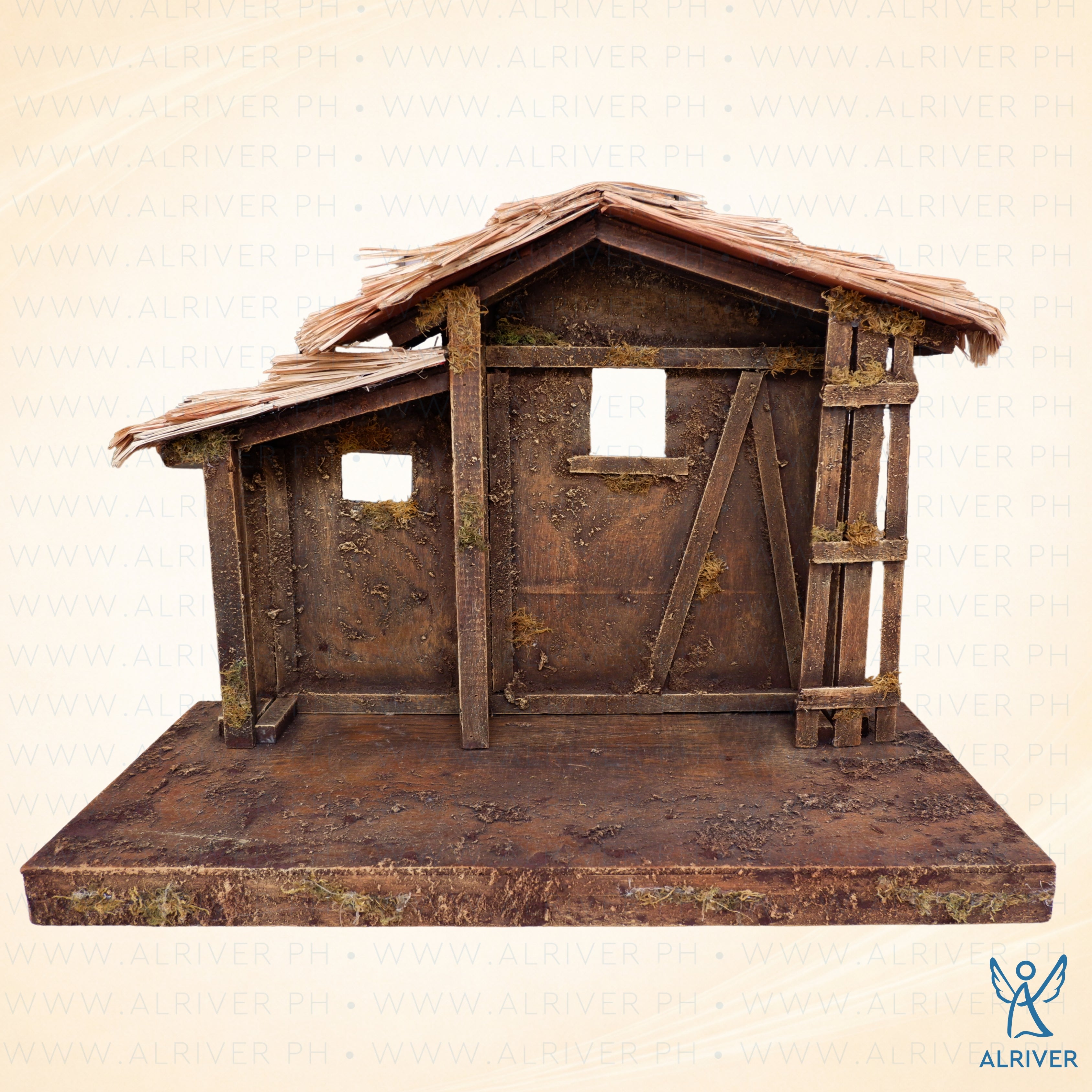 Wooden Nativity Set House for Nativity Set, Bahay Kubo Style