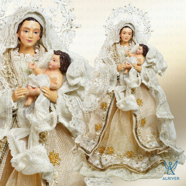 16"H Madonna & Child, Beige Natural (14HD)