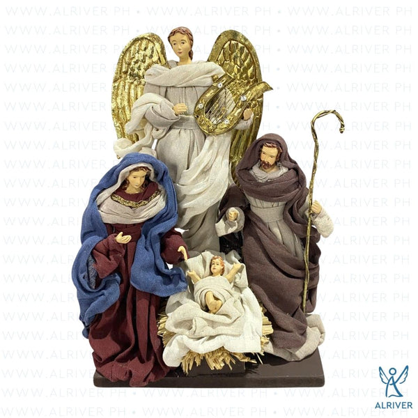 10.5" Julian Holy Family with Angel on Base