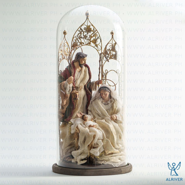 Cresente Holy Family with Cathedral in Glass Dome