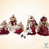14" Anselmo Nativity Set of 6, Beige Burgundy