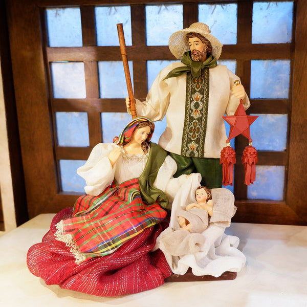 9" Ligaya Holy Family on Base with Parol, Paskong Pinoy Collection