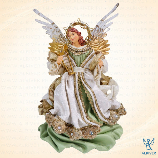 12" Green Elise Standing Angel, Green