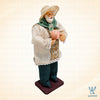 8" Standing Santa with Pig, Beige Green