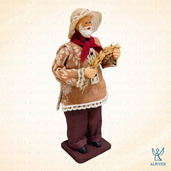 8" Standing Santa with Palay with gift box