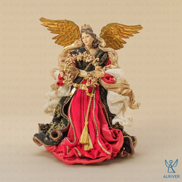 Armada Standing Angel with Metal Floral Wreath