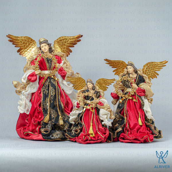 Armada Standing Angel with Metal Floral Wreath