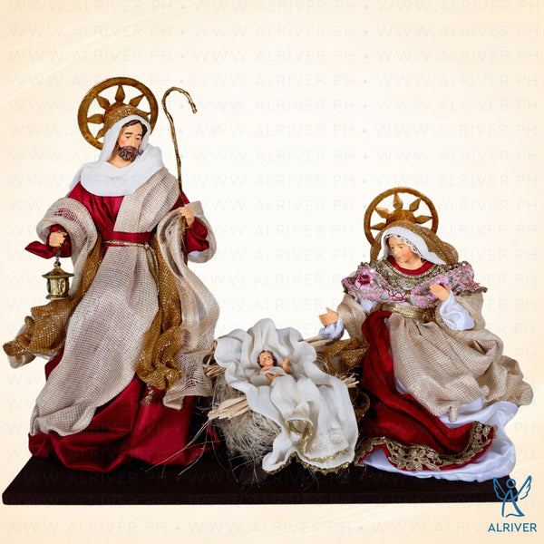 12" Rosas Holy Family on Base, Burgundy