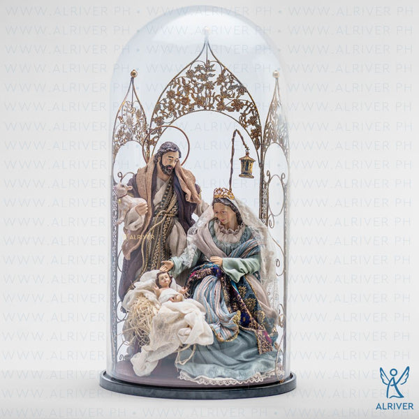 Cresente Holy Family with Cathedral in Glass Dome