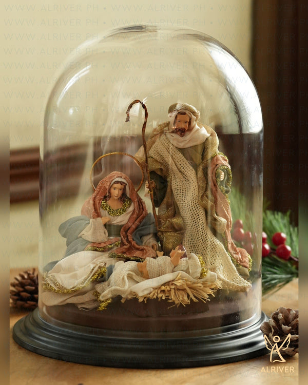 11.5" Pamana Holy Family Set in Glass Dome
