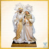36"H CHRISTIANA STANDING HOLY FAMILY ON WOOD CARVED-BASE, BEIGE GOLD