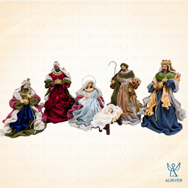 14" Simona Nativity Set of 6, Multicolored
